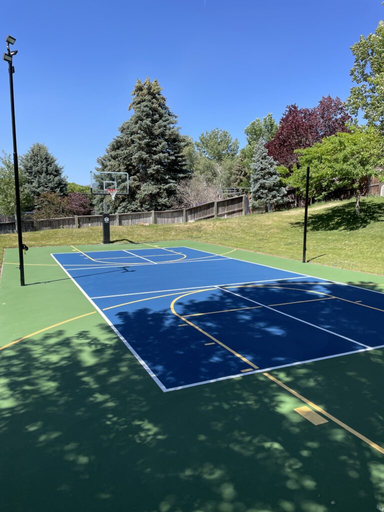 prepare outdoor basketball court for spring, Pleasant View