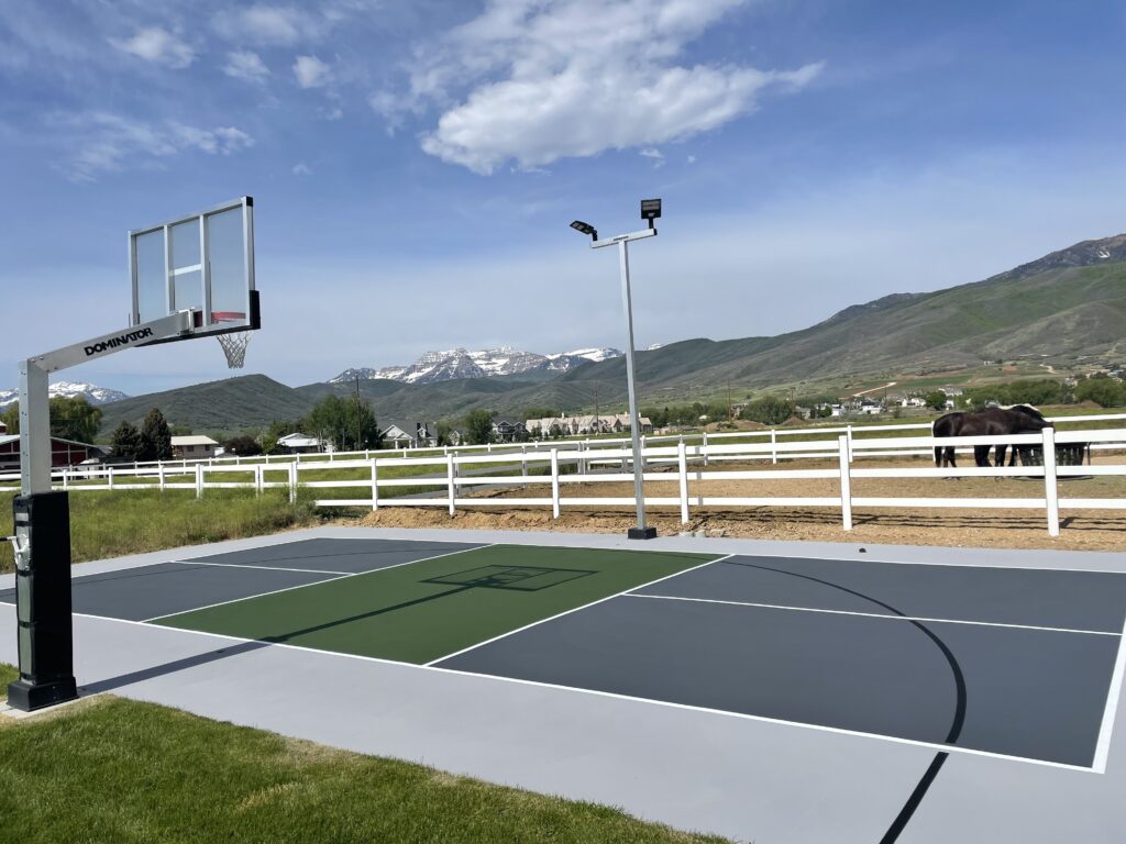 prepare outdoor basketball court for spring, Pleasant View